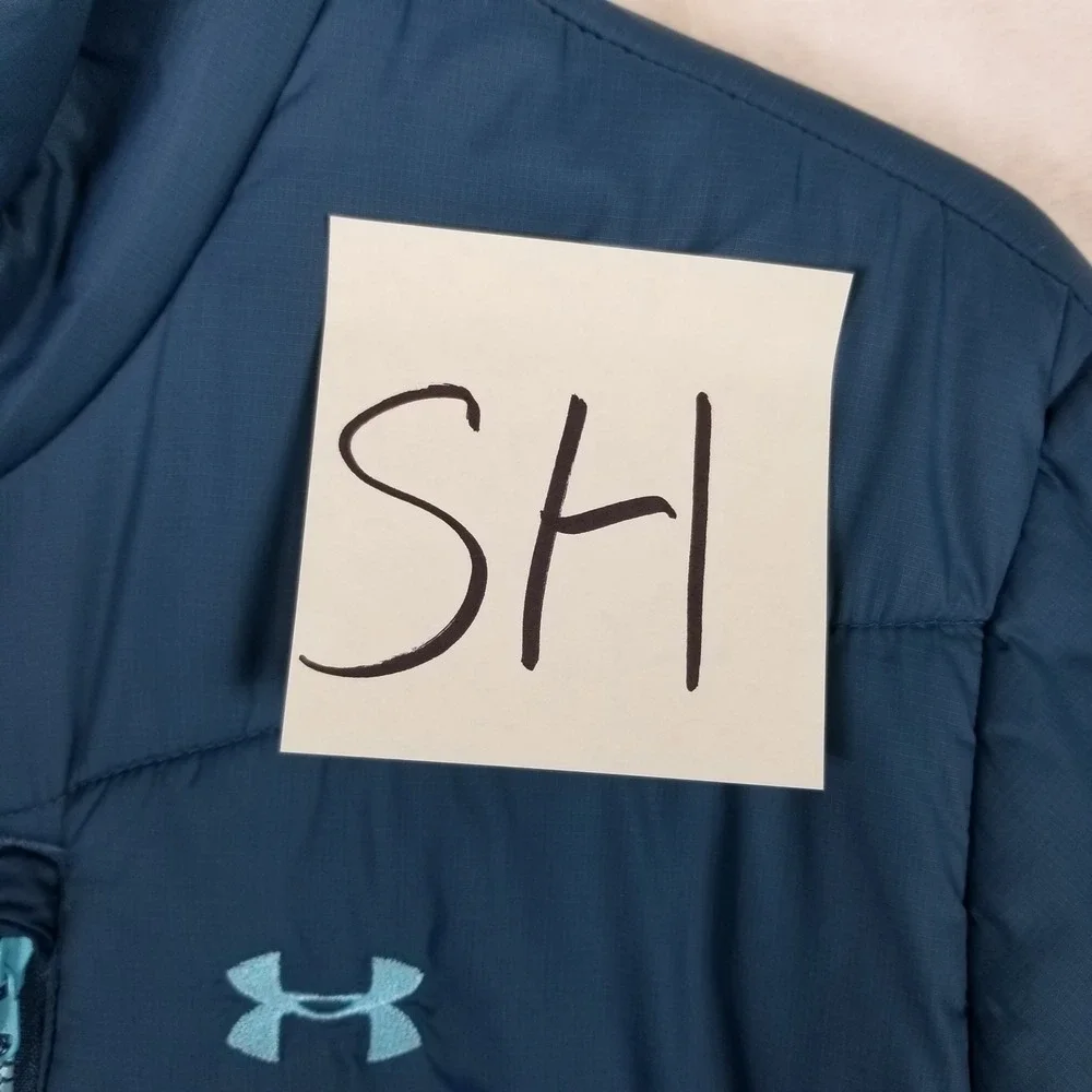 Under Armour Puffer Jacket Men XL Blue ColdGear Infrared Insulated Quilted Zip